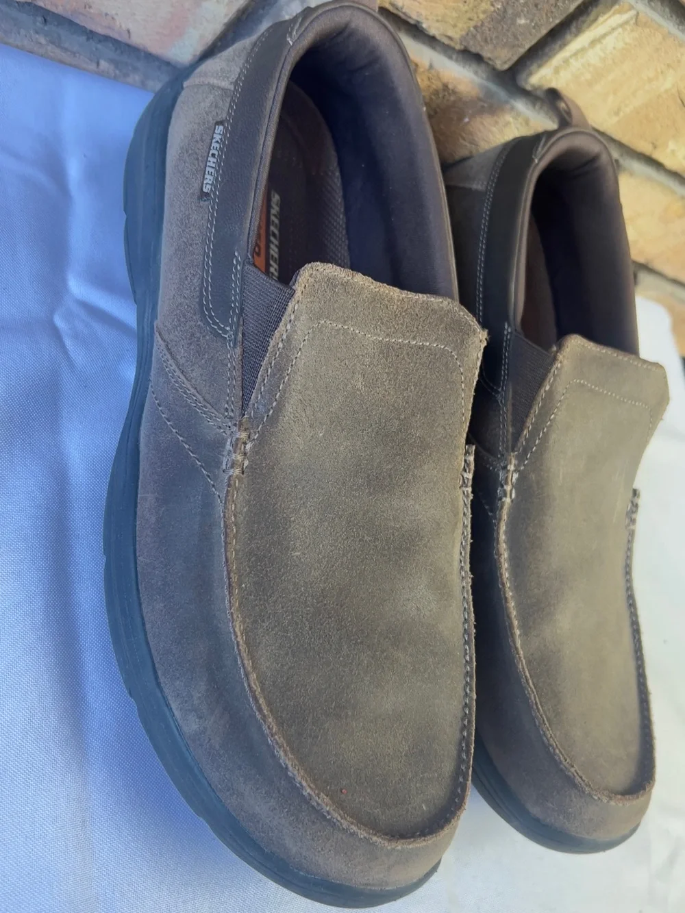 Skechers Men's Brown Suede Slip-On Loafers